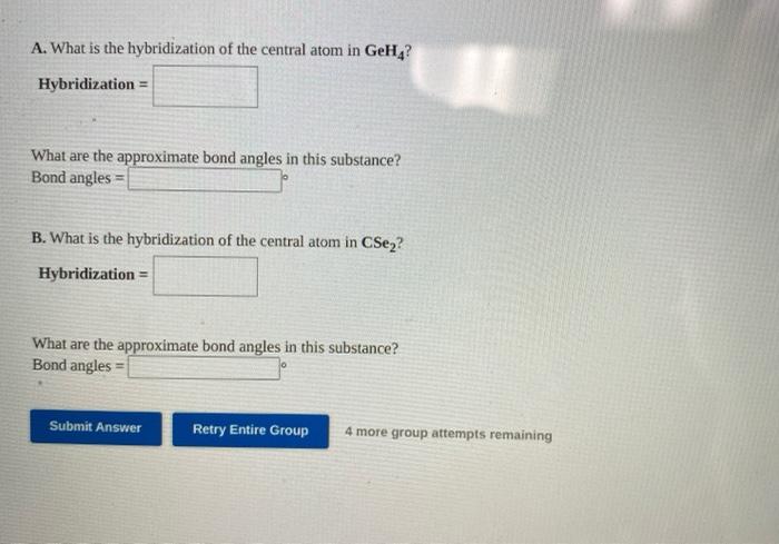Solved A. What is the hybridization of the central atom in | Chegg.com