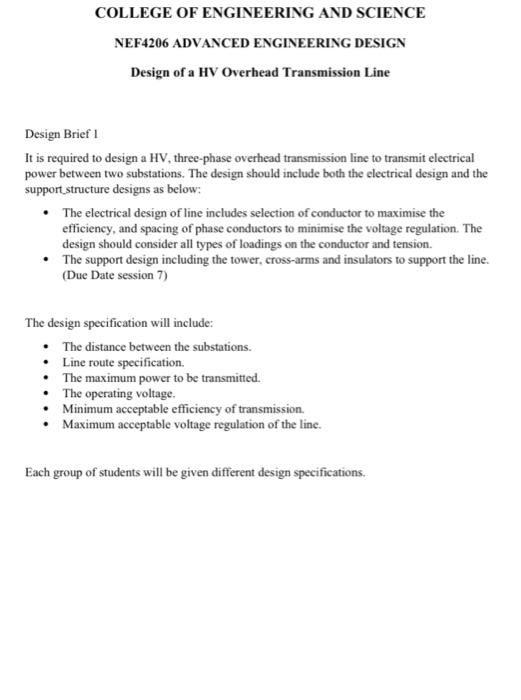 Solved COLLEGE OF ENGINEERING AND SCIENCE NEF4206 ADVANCED | Chegg.com