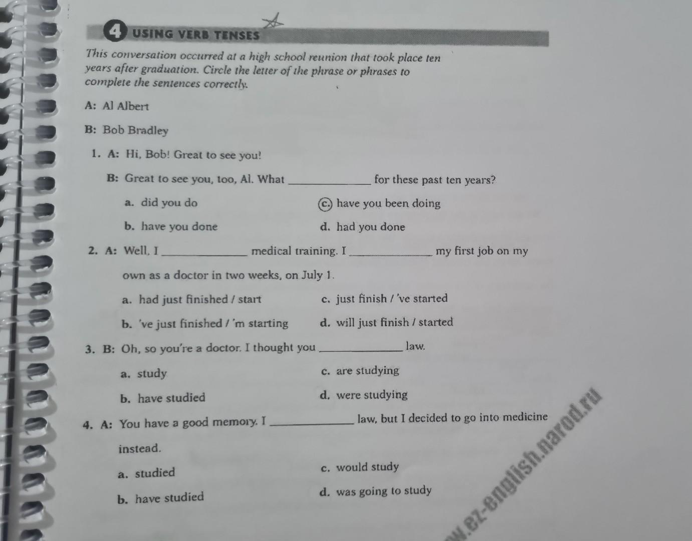 This conversation occurred at a high school reunion | Chegg.com