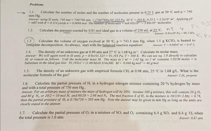 Solved 1.1. Calculate the number of moles and the number of | Chegg.com