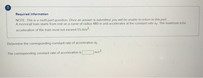 Solved Required information NOTE: This is a multi-part | Chegg.com