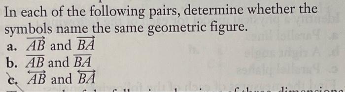 Solved In Each Of The Following Pairs, Determine Whether The | Chegg.com