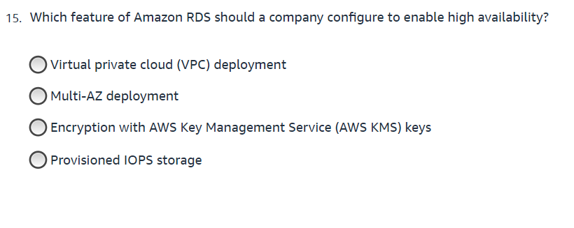 Solved Which feature of Amazon RDS should a company | Chegg.com