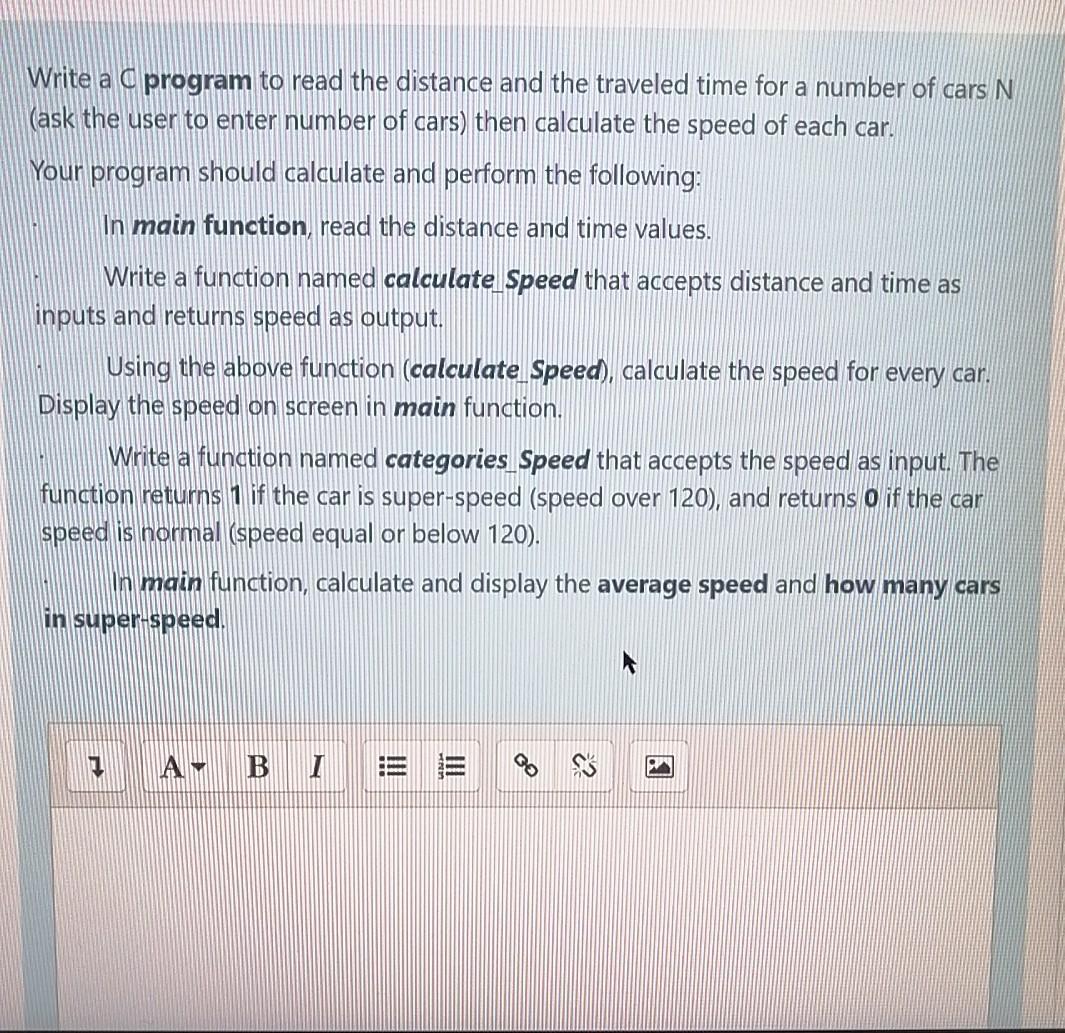 Solved Write a program to read the distance and the traveled | Chegg.com