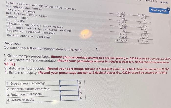 Solved Required: Compute the following financial data for | Chegg.com