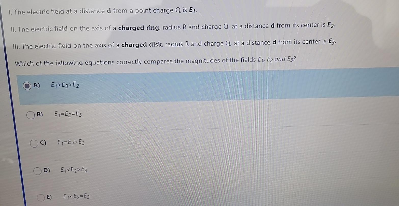 Solved 1. The electric field at a distance d from a point | Chegg.com