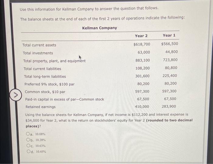 Use this information for Kellman Company to answer