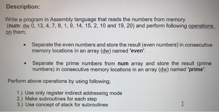 Solved Write a program in Assembly language that reads the | Chegg.com