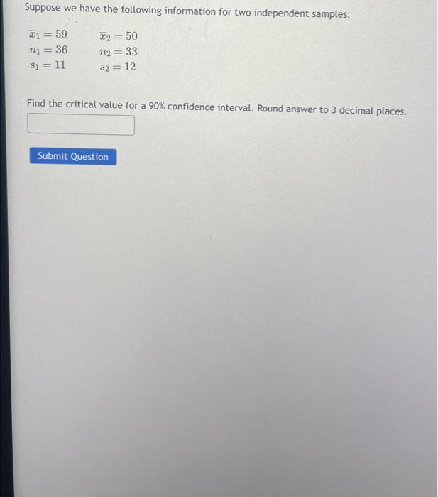 Solved Suppose we have the following information for two | Chegg.com