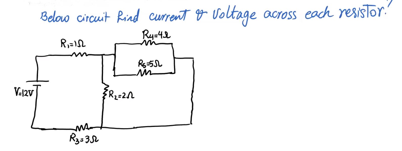 Solved Below circuit find current and voltage across each | Chegg.com