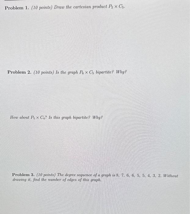 Solved Problem 1. (10 Points) Draw The Cartesian Product | Chegg.com