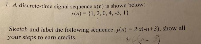 Solved 1 For Two Sequences X N And H N A Determine The