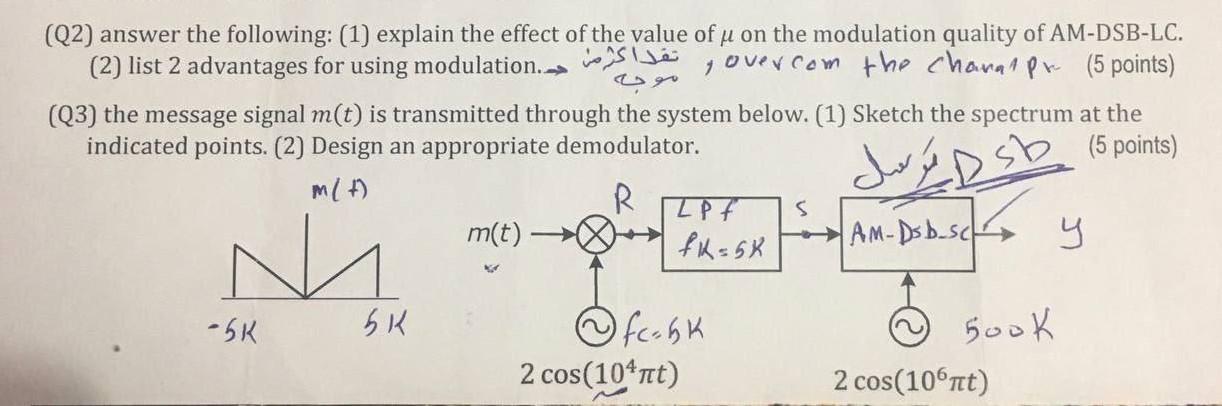 Solved (Q2) answer the following: (1) explain the effect of | Chegg.com
