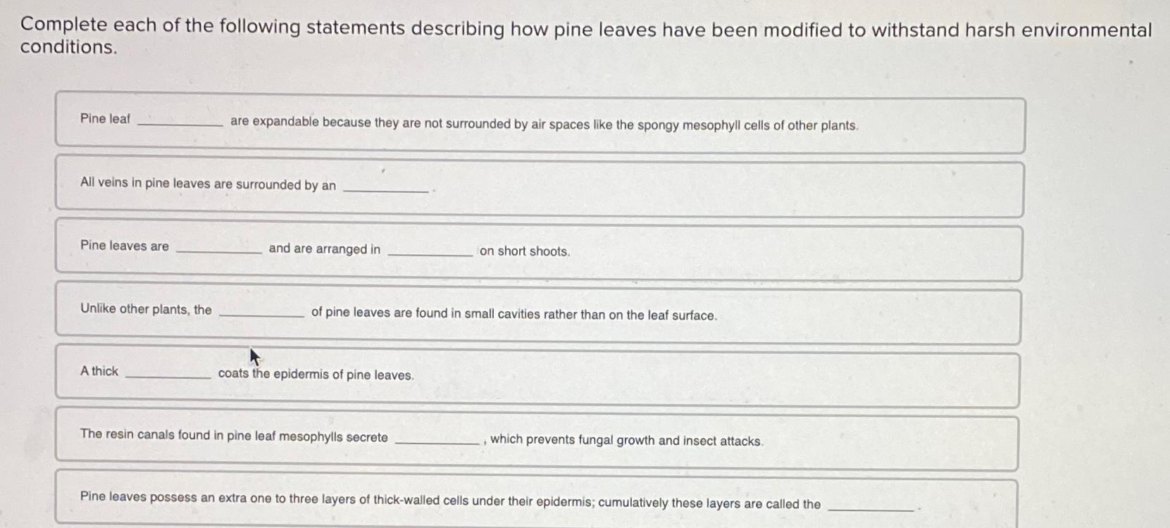 Solved Complete each of the following statements describing | Chegg.com