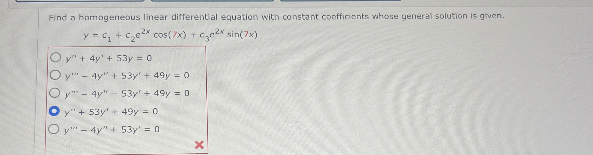 Solved Find a homogeneous linear differential equation with | Chegg.com