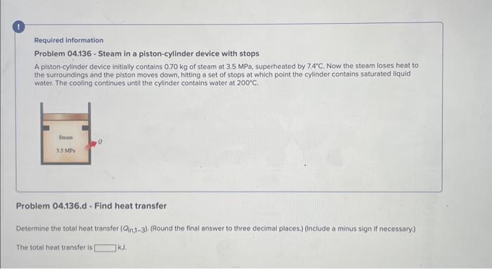 Solved Required Information Problem 04.136 - Steam In A | Chegg.com