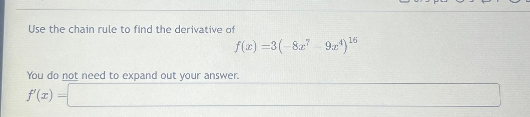 Solved Use the chain rule to find the derivative | Chegg.com