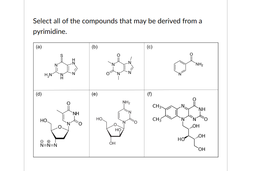 Solved Select all of the compounds that may be derived from | Chegg.com