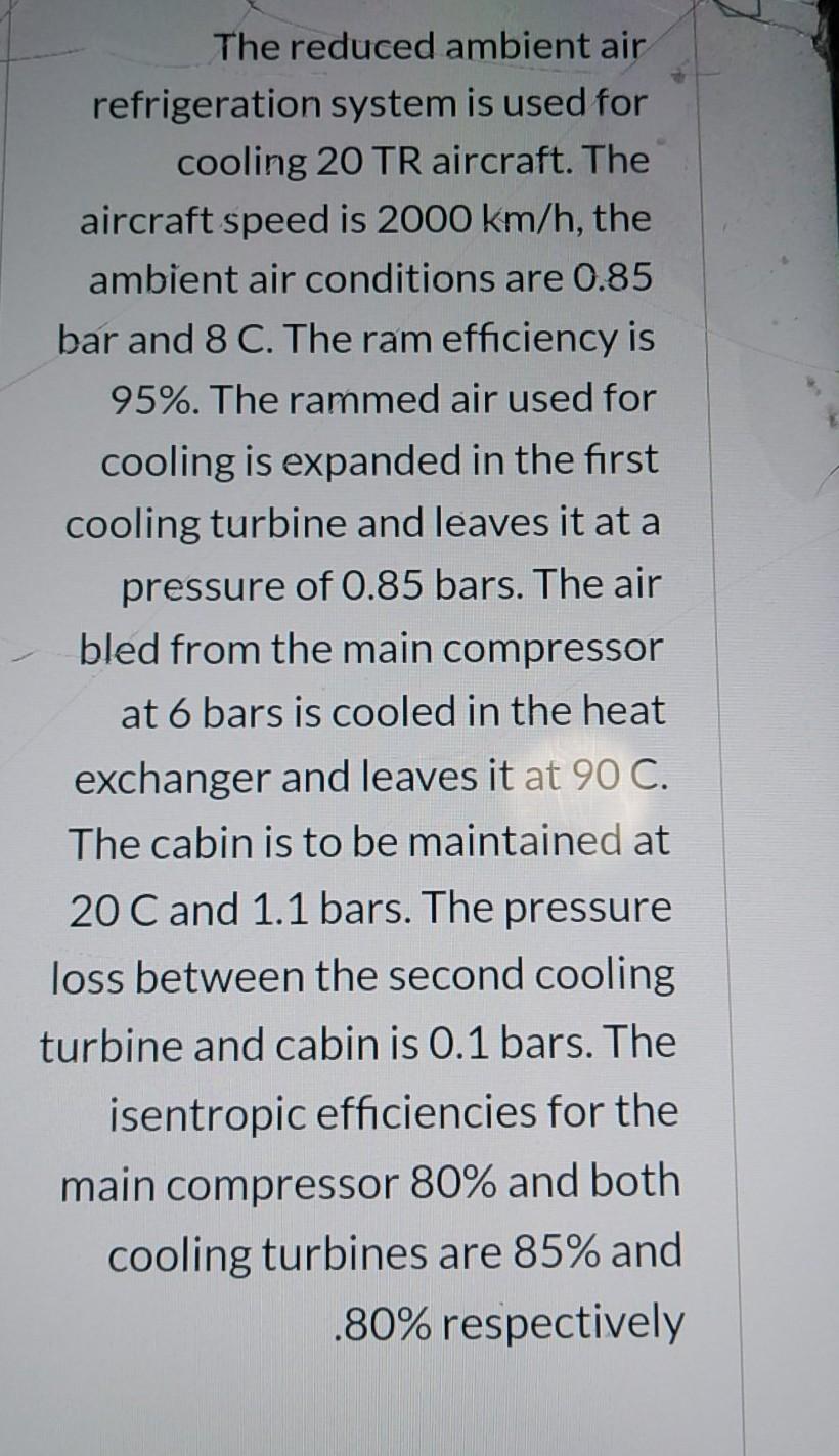 The reduced ambient air refrigeration system is used | Chegg.com