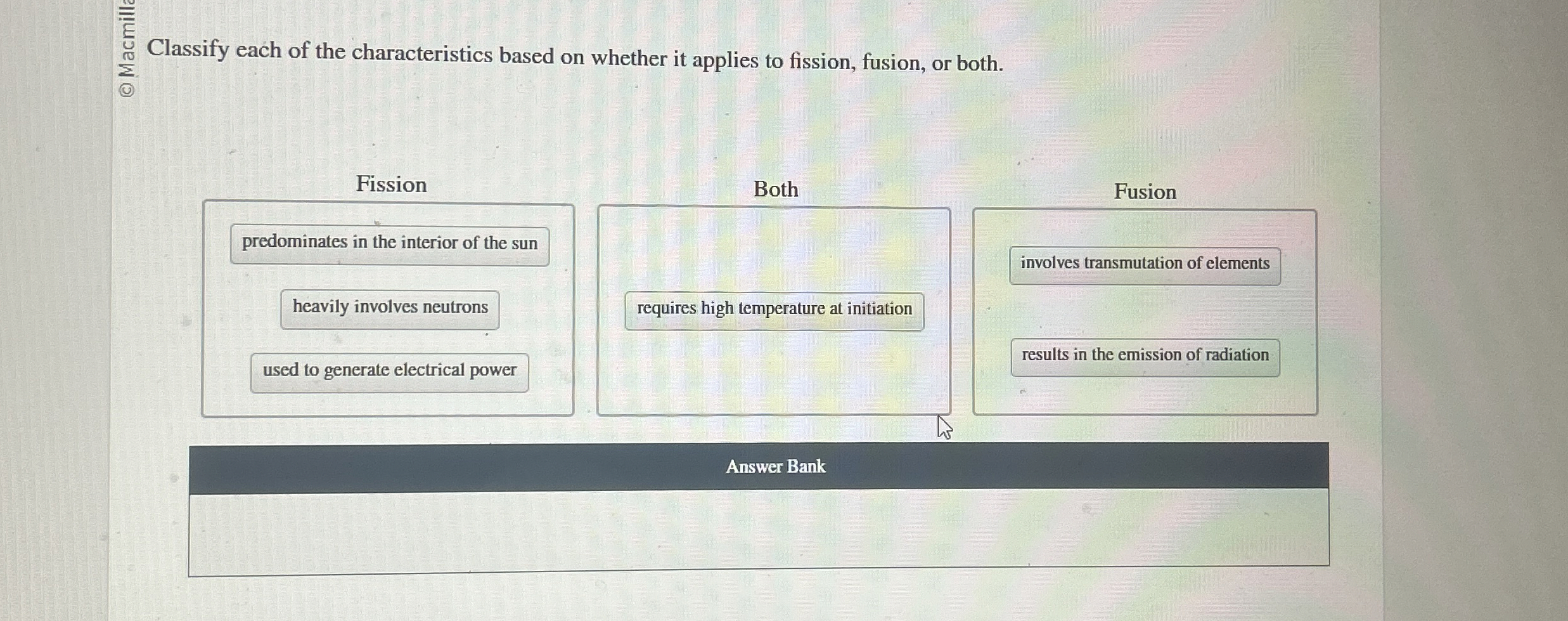Solved Classify each of the characteristics based on whether | Chegg.com