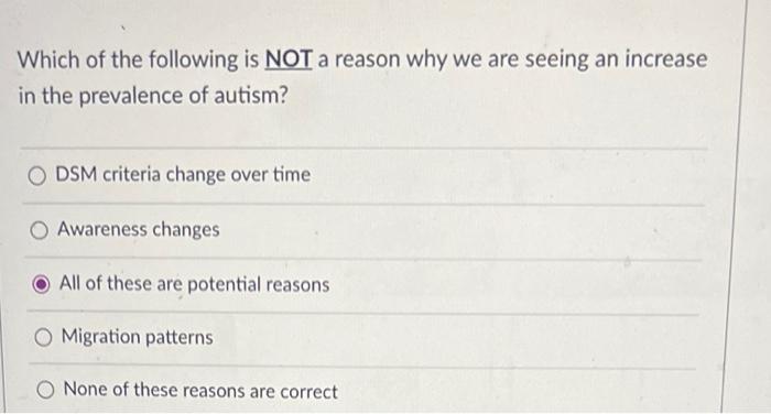 Solved Which of the following is NOT a reason why we are | Chegg.com
