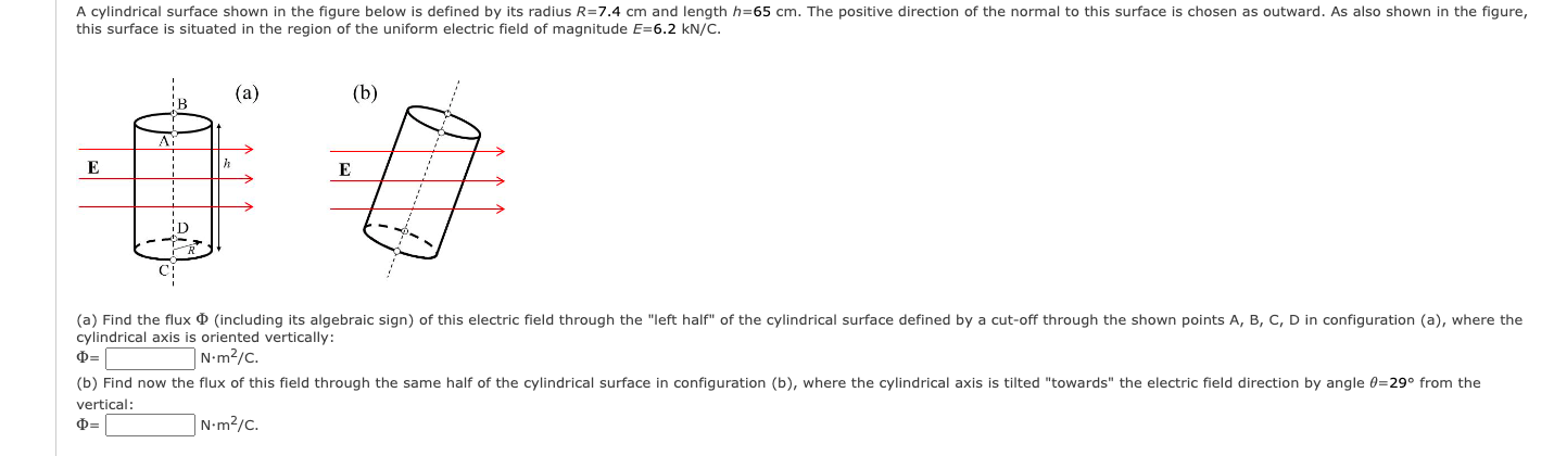 Solved A cylindrical surface shown in ﻿the figure below is | Chegg.com