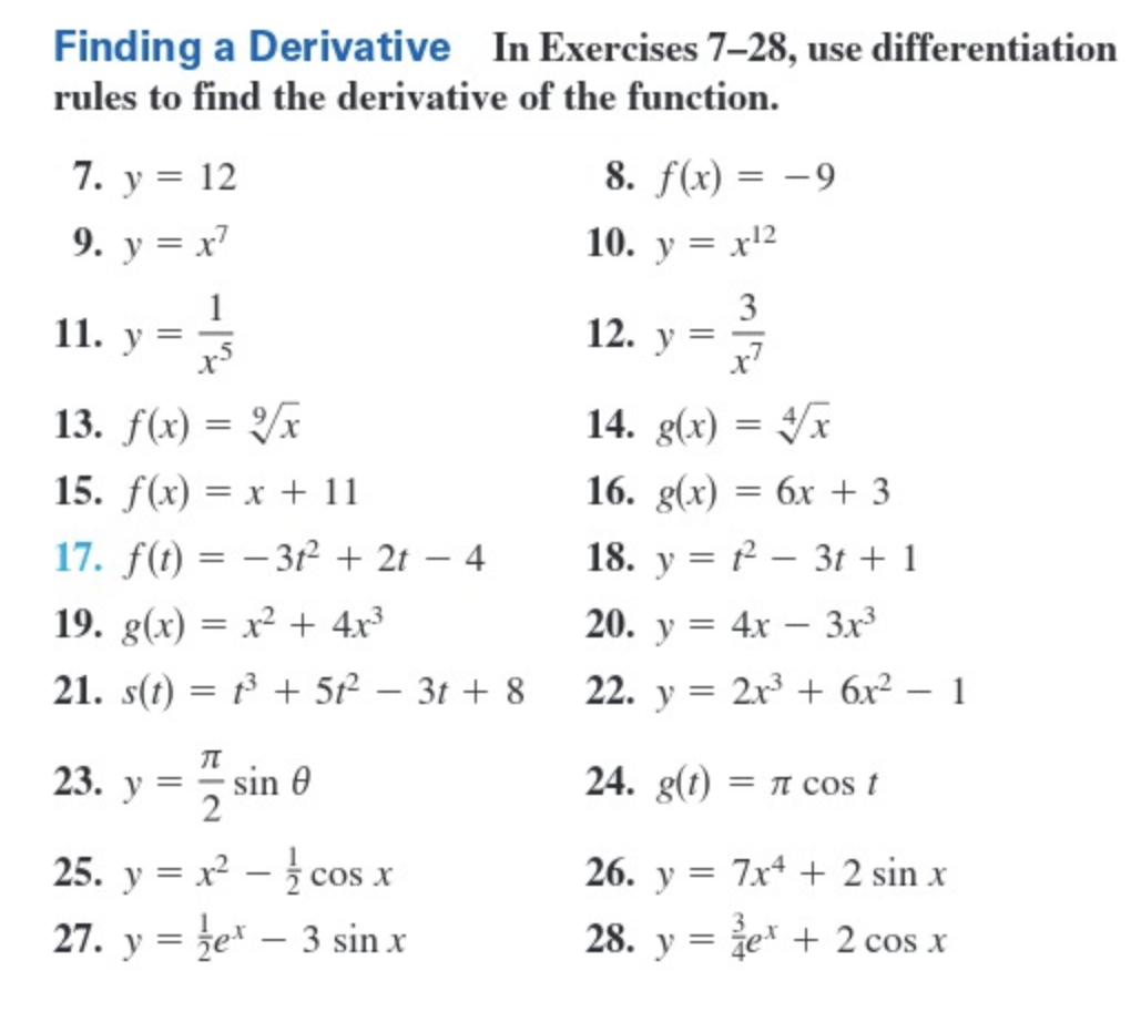 Solved Finding a Derivative In Exercises 7-28, ﻿use | Chegg.com