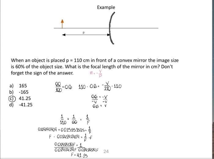 Solved When an object is placed p=110 cm in front of a
