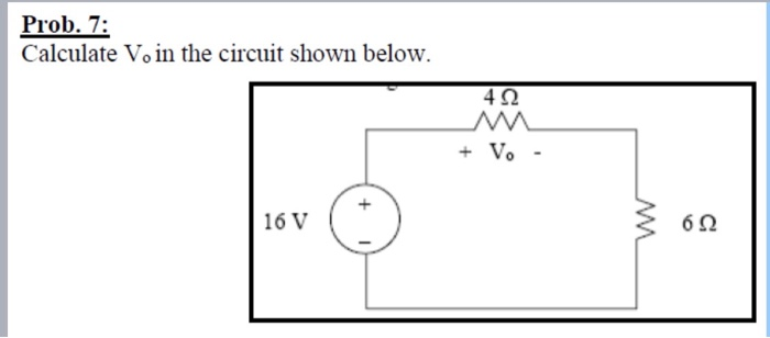 Solved Prob. 7: Calculate V. in the circuit shown below. 492 | Chegg.com