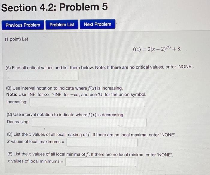Solved Section 4.2: Problem 5 Previous Problem Problem List | Chegg.com