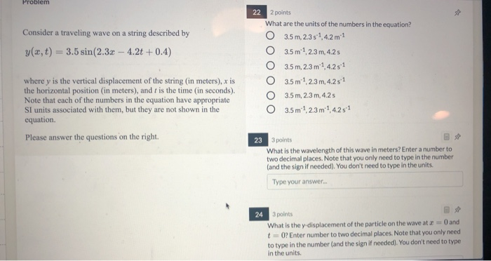 Solved Problem Consider A Traveling Wave On A String | Chegg.com