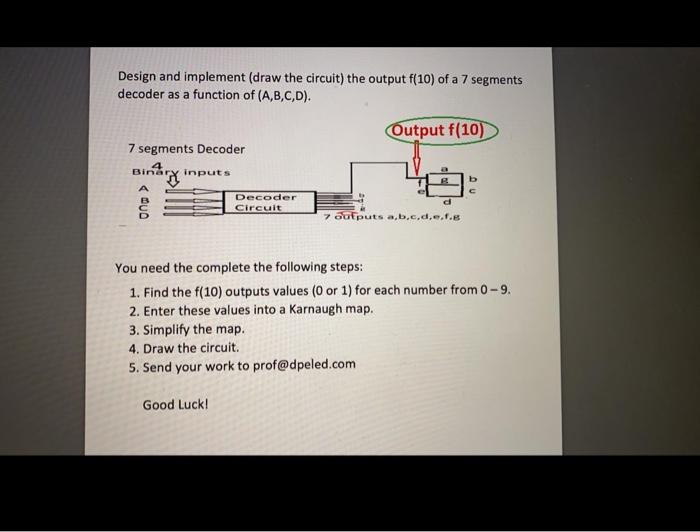 Solved Design and implement (draw the circuit) the output | Chegg.com