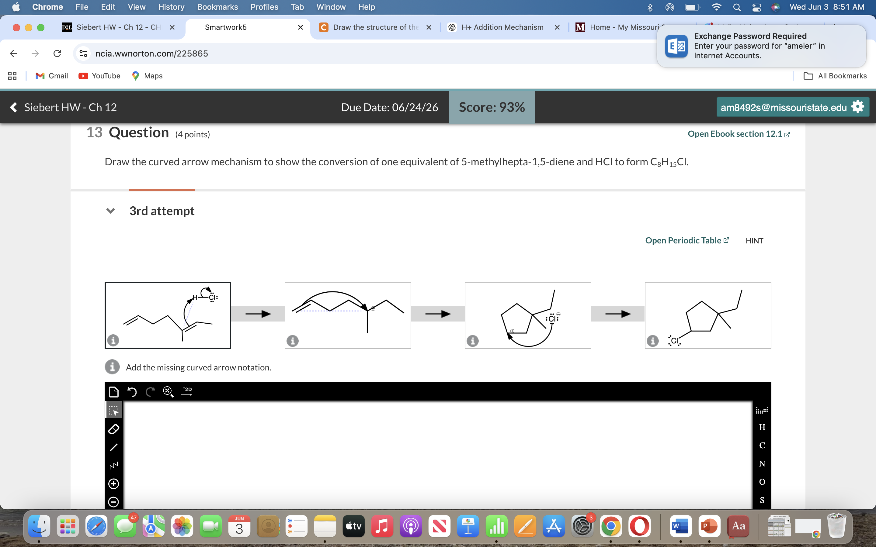 Solved Draw the curved arrow mechanism to show the | Chegg.com
