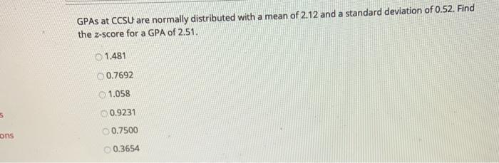 Solved For a standard normal distribution given P Z Chegg