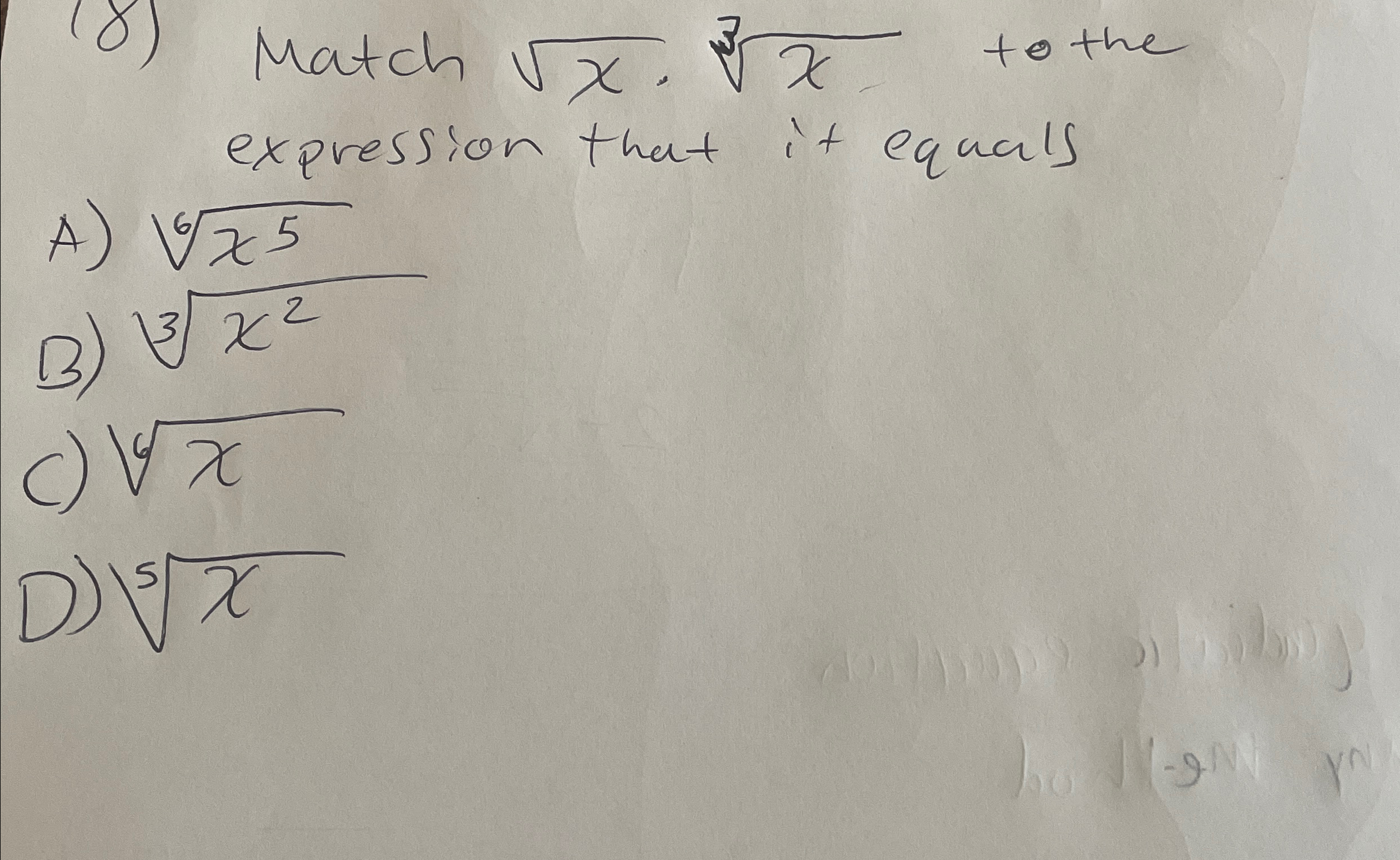 Solved Match x2*x3 ﻿to the expression that it | Chegg.com