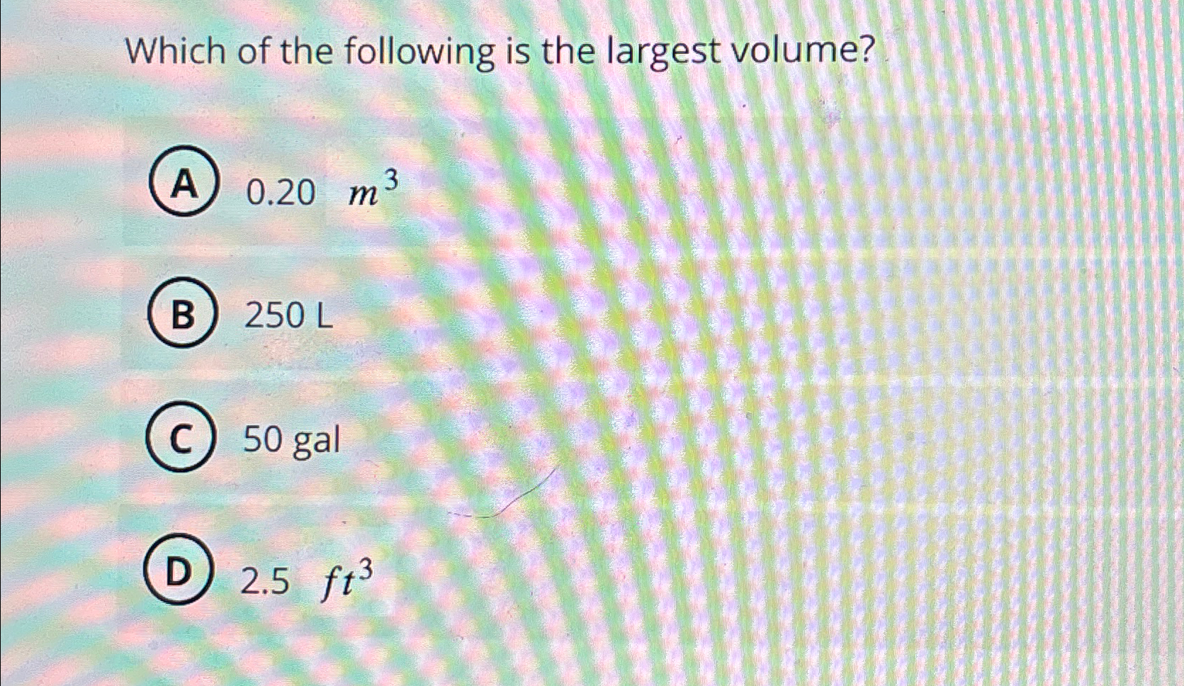 Solved Which of the following is the largest | Chegg.com