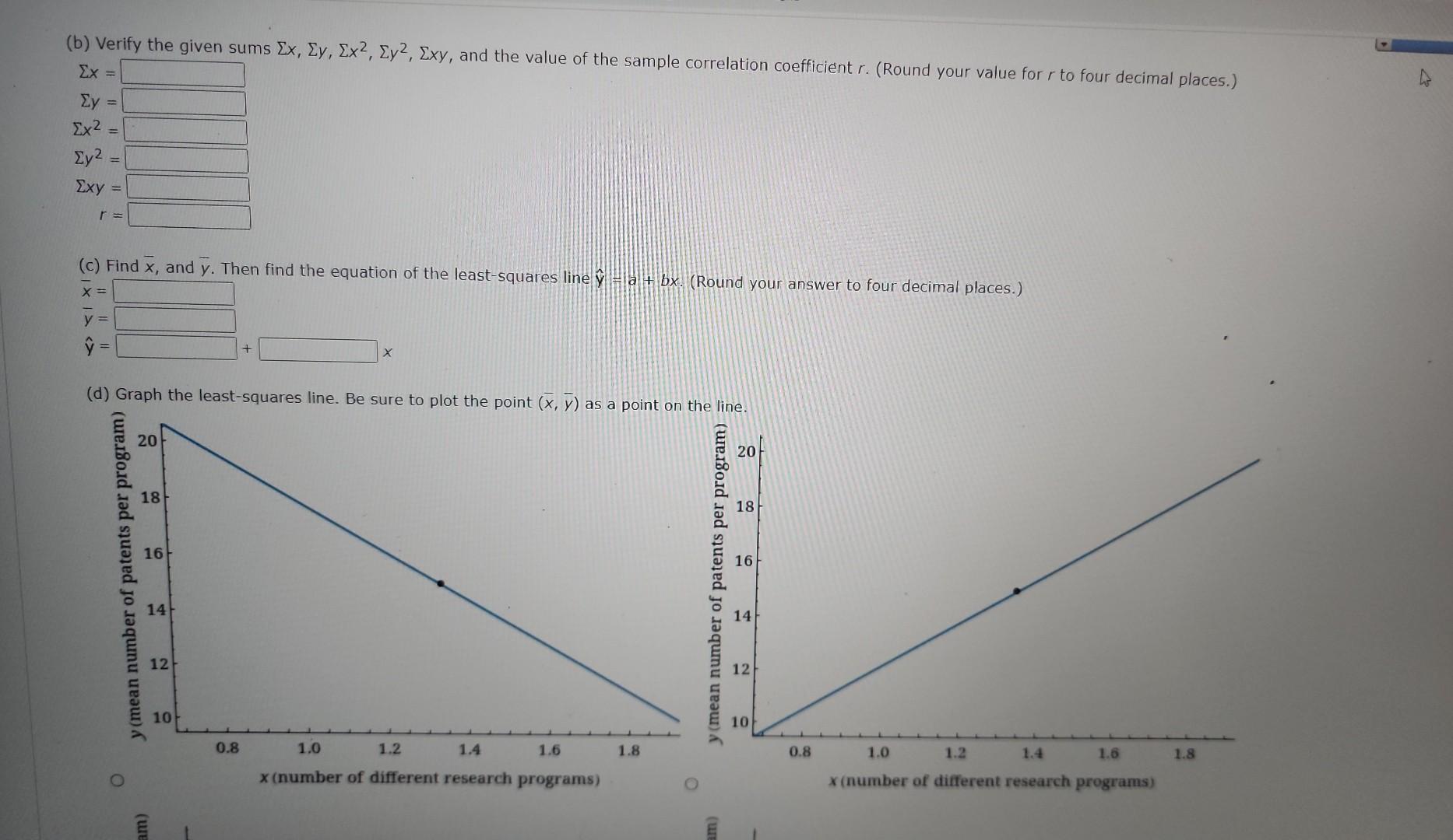 Solved Let x be the number of different research programs, | Chegg.com