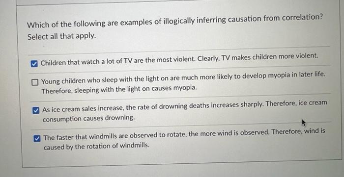 Solved Which of the following are examples of illogically | Chegg.com