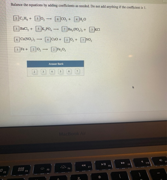 Solved Balance The Equations By Adding Coefficients As Chegg Com