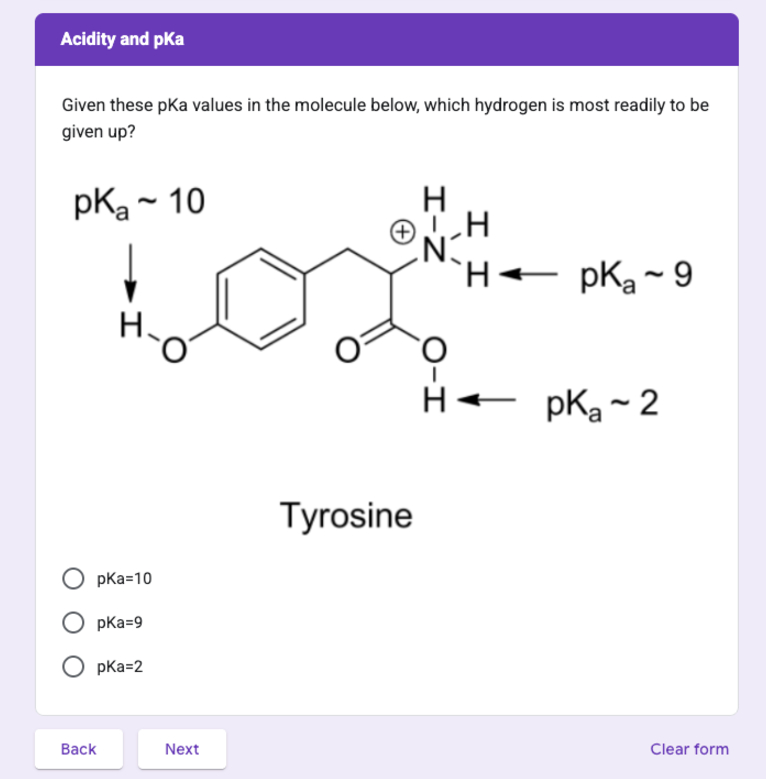 Solved Acidity and pKa 1. ﻿Given these pKa values in the | Chegg.com