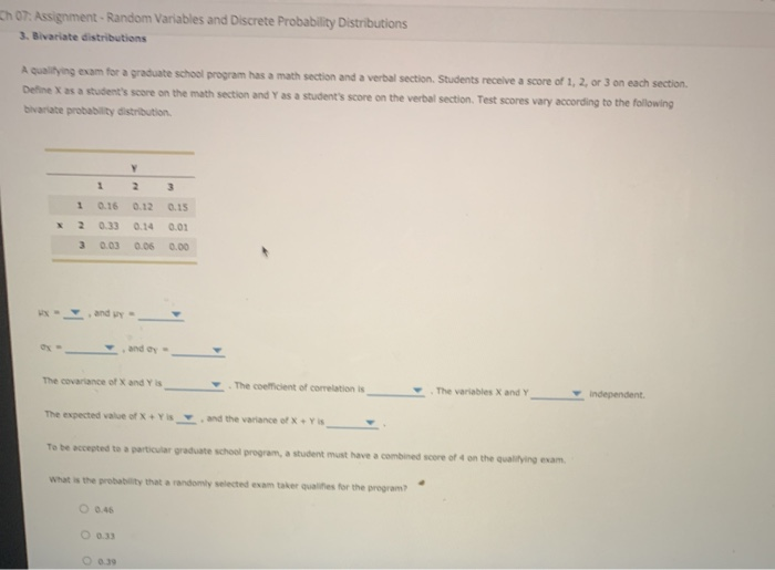 Solved Ch 07: Assignment - Random Variables and Discrete | Chegg.com
