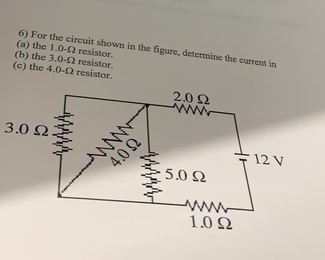 Solved 6) For the circuit shown in the figure, determine the | Chegg.com