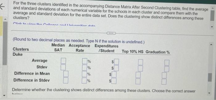 Solved Distance Matrix After Second Clustering dataFor the | Chegg.com