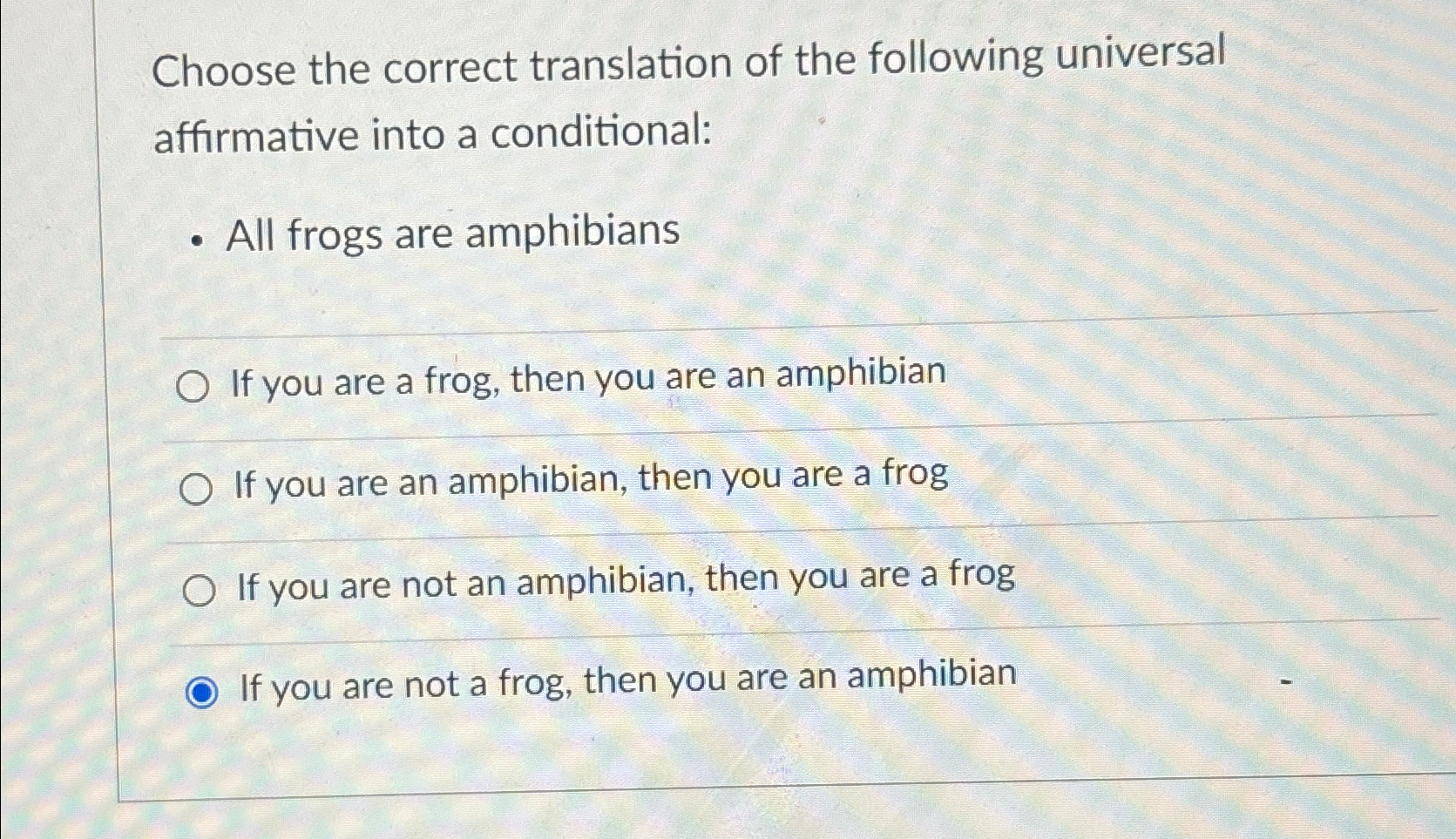 Solved Choose the correct translation of the following | Chegg.com