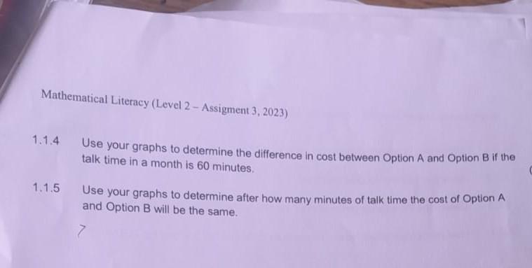 mathematical literacy term 3 assignment august 2023