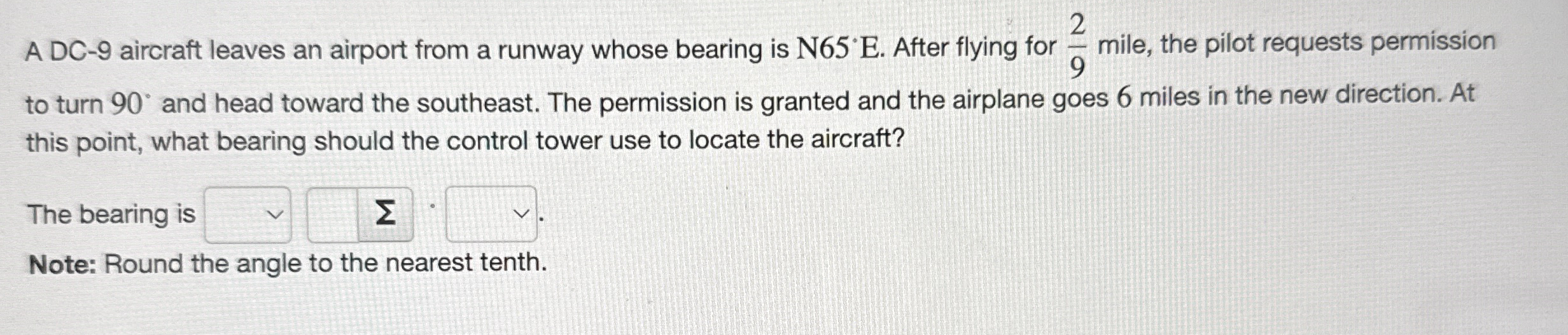 Solved A DC9 ﻿aircraft leaves an airport from a runway