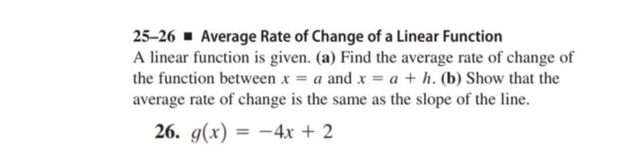 how to find the average rate of change in a linear function