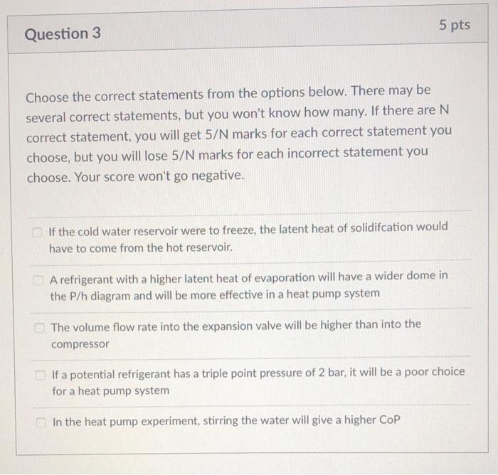 Solved 5 pts Question 3 Choose the correct statements from | Chegg.com