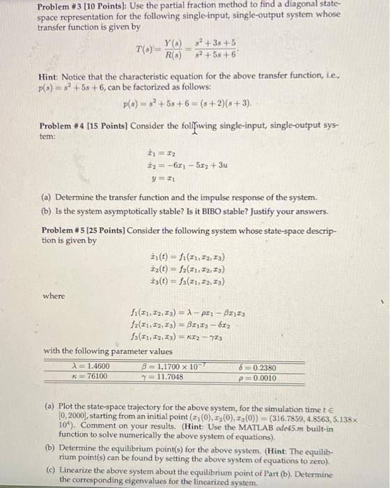 Solved Problem \#3 [10 Points]: Use The Partial Fraction | Chegg.com