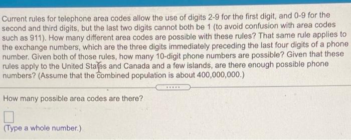 solved-current-rules-for-telephone-area-codes-allow-the-use-chegg